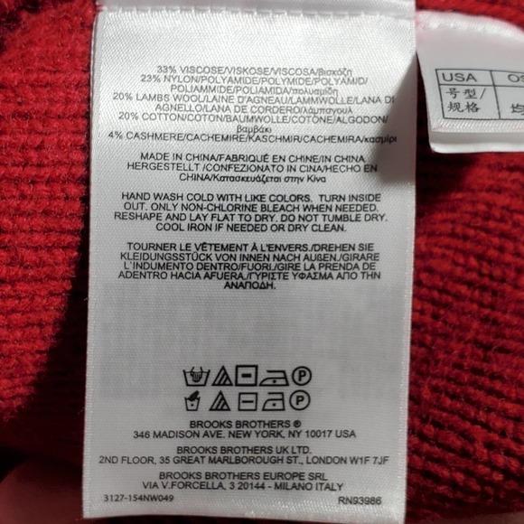 Brooks Brothers Cable Knit Open Front Poncho Cardigan Red One Size - Picture 7 of 8